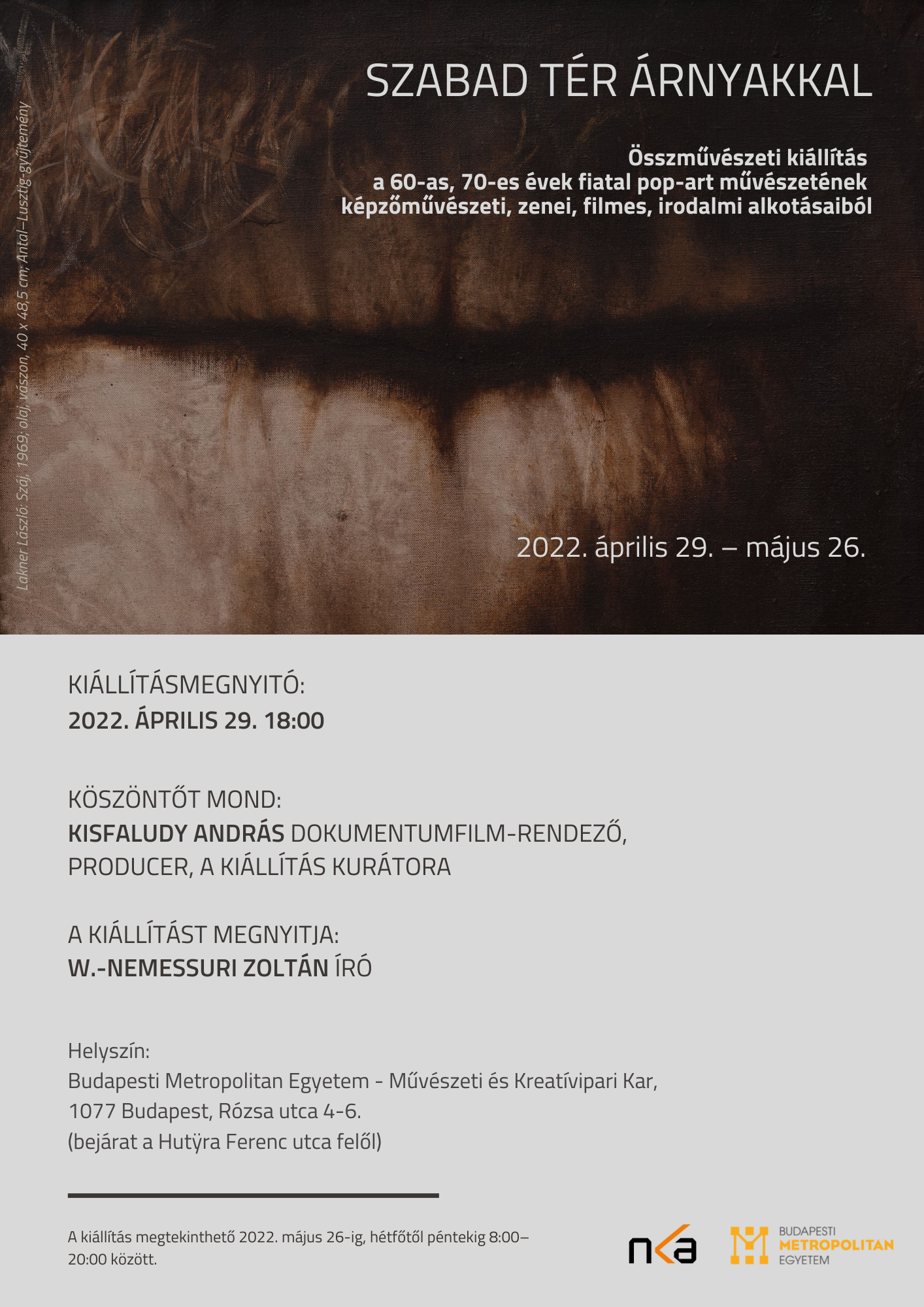  Szabad tér árnyakkal - új, összművészeti kiállítás a Budapesti Metropolitan Egyetem campusán 